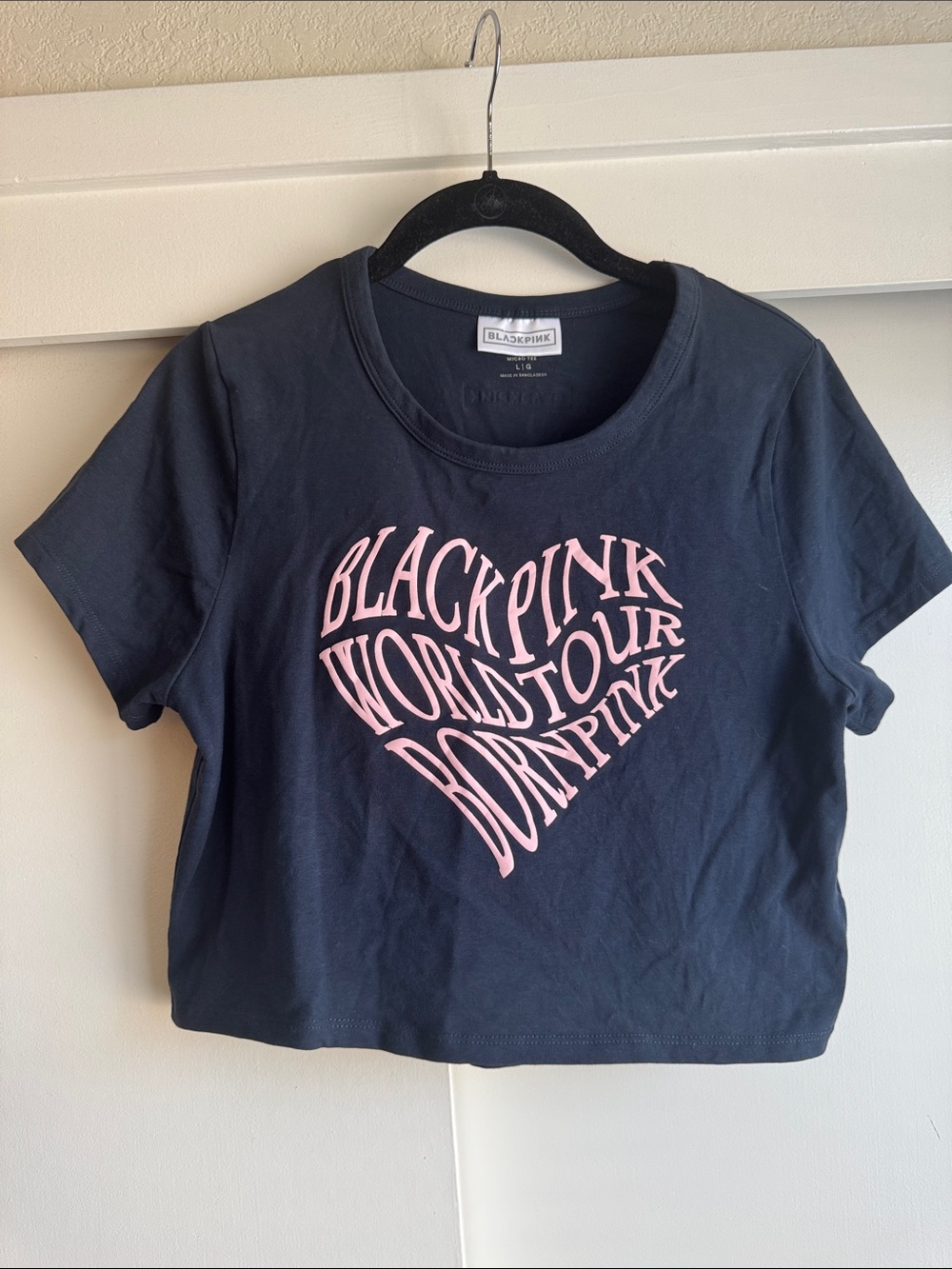 Blackpink Born Pink World Tour Merch Shirt Pink Heart Logo Crop Top Tee Women’s